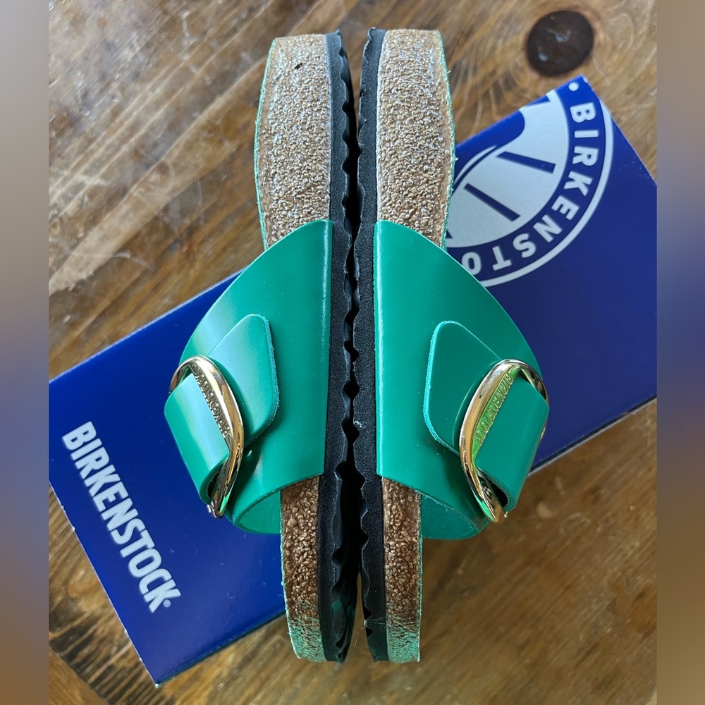 Birkenstock Green Sandals with Gold Buckles - Picture 7 of 8